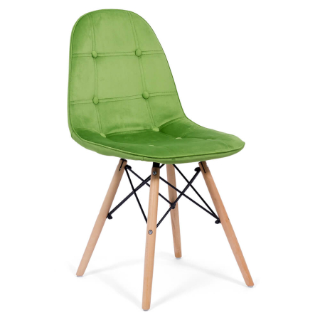 Scaune de dining - Scaun dining Nadia, verde, catifea