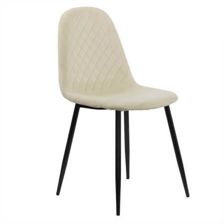 Scaune de bucatarie - Scaun dining Olivia, crem, catifea