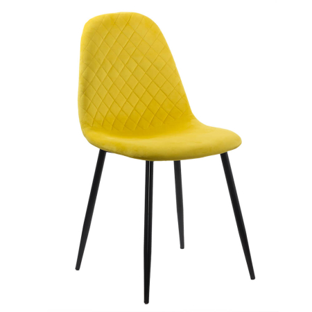 Scaune de bucatarie - Scaun dining Olivia, galben, catifea