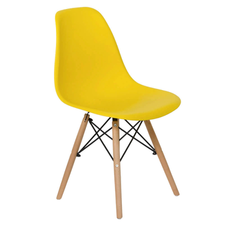Scaune de dining - Scaun dining Raisa, galben, plastic
