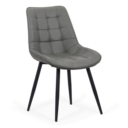 Scaune de dining - Scaun dining Rhea, gri, piele ecologica