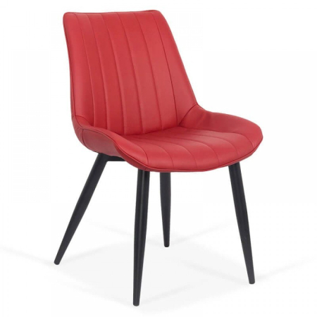 Scaune de dining - Scaun dining Selena, rosu, piele ecologica