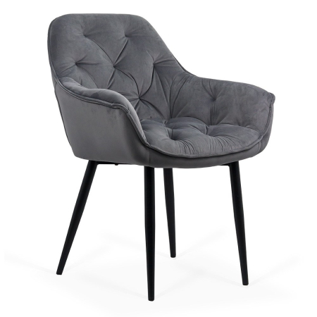 Scaune de dining - Scaun dining Sophia, gri, catifea