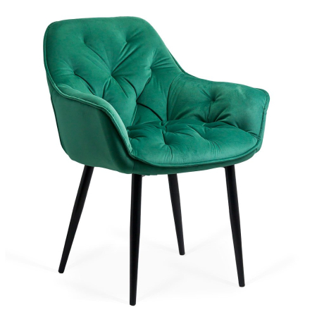 Scaune de bucatarie - Scaun dining Sophia, verde, catifea