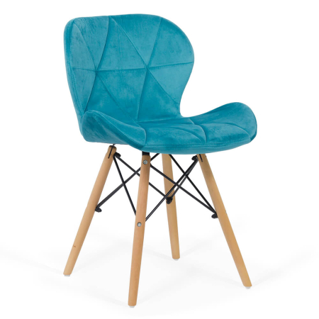 Scaune de dining - Scaun dining Talia, turcoaz, catifea