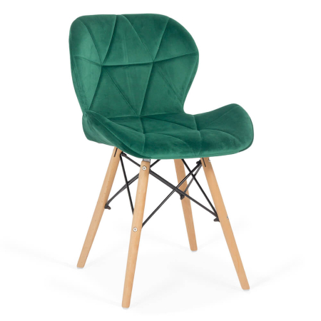 Scaune de bucatarie - Scaun dining Talia, verde, catifea