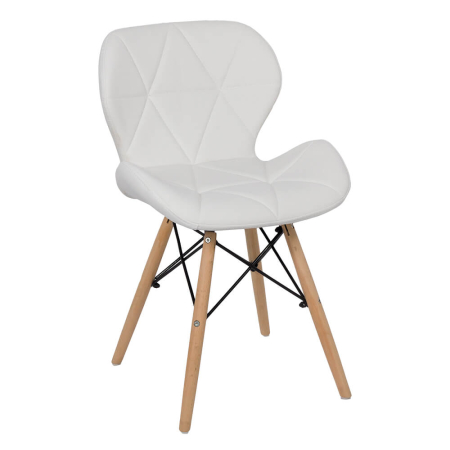 Scaune de dining - Scaun dining Uma, alb, piele ecologica