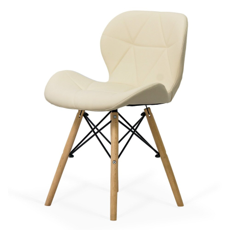 Scaun dining Uma, crem, piele ecologica [1]