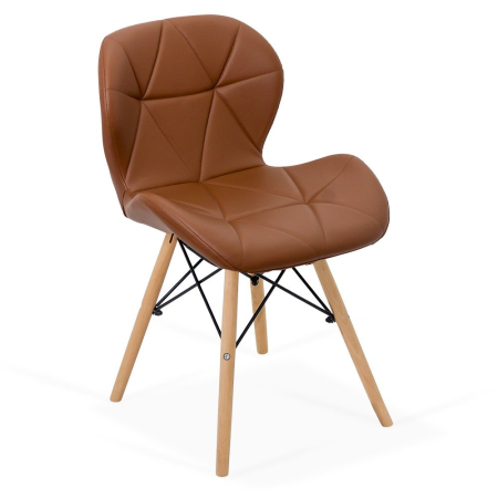 Scaune de dining - Scaun dining Uma, maro, piele ecologica
