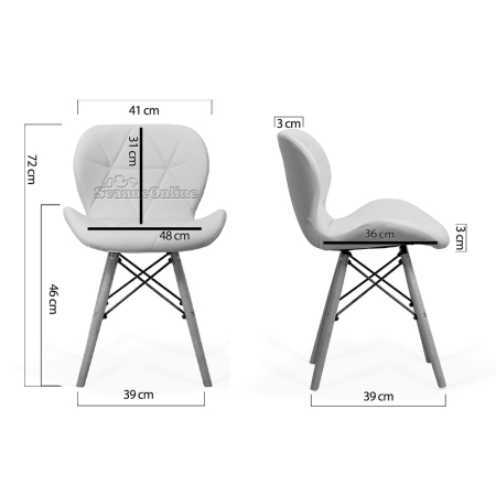 Scaun dining Uma, mov, piele ecologica [2]