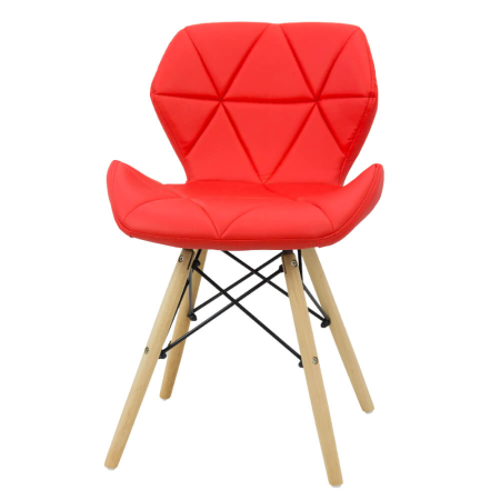 Scaun dining Uma, rosu, piele ecologica [1]