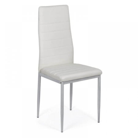 Scaune de bucatarie - Scaun dining Vera 183, alb, piele ecologica