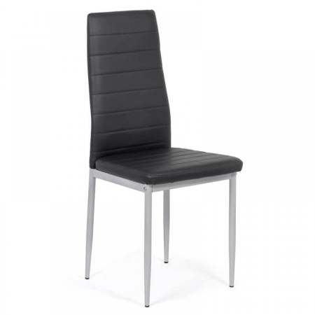 Scaune de bucatarie - Scaun dining Vera 183, negru, piele ecologica
