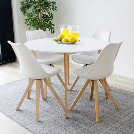 Scaun dining Yara, alb, piele ecologica [1]