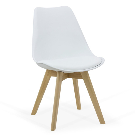 Scaune de dining - Scaun dining Yara, alb, piele ecologica