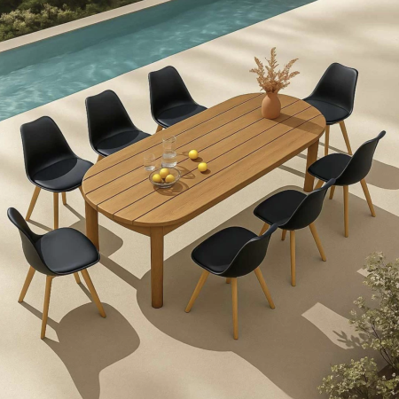 Scaun dining Yara, negru, piele ecologica [7]