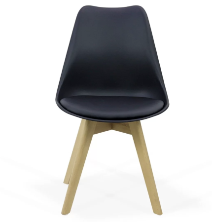 Scaun dining Yara, negru, piele ecologica [4]