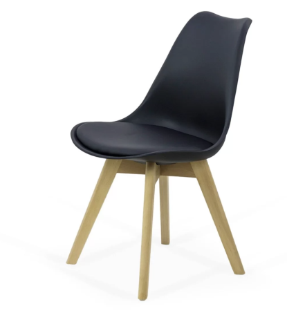 Scaun dining Yara, negru, piele ecologica [2]