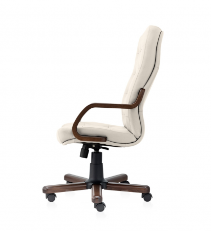 Scaun directorial ATLAS EXTRA  piele naturala, Crem [2]