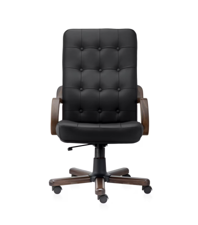 Scaun directorial ATLAS EXTRA  piele naturala, Negru [1]