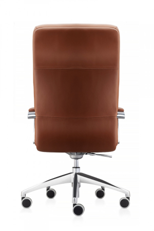 Scaun directorial ATLAS CHROME piele naturala, Maro deschis [3]