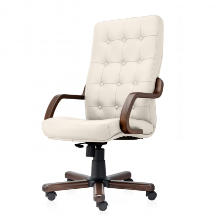 Scaun directorial ATLAS EXTRA  piele naturala, Crem [1]
