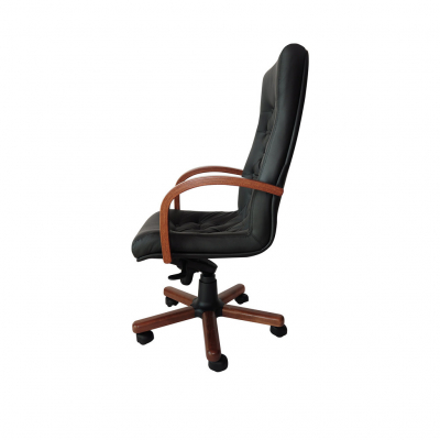 Scaun directorial CHEF LUX EXTRA, Negru piele naturala [2]