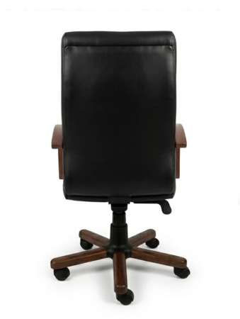 Scaun directorial CHEF LUX EXTRA, Negru piele naturala [3]