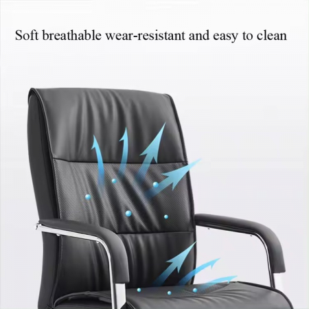 Scaun directorial DEAL, mecanism TILT, Negru, Piele ecologica [3]