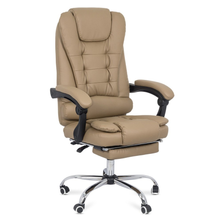 Scaune de birou - Scaun directorial Emperor, crem, piele ecologica