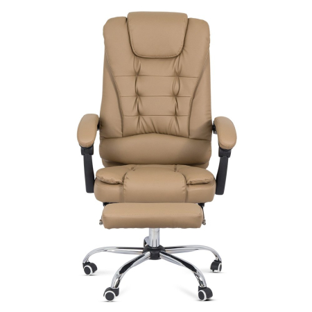 Scaun directorial Emperor, crem, piele ecologica [2]