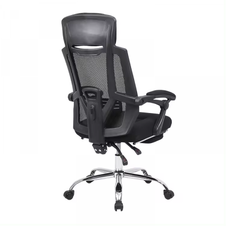 Scaun directorial ergonomic MESHY, Negru, Mesh/Textil cu extensie picioare [5]
