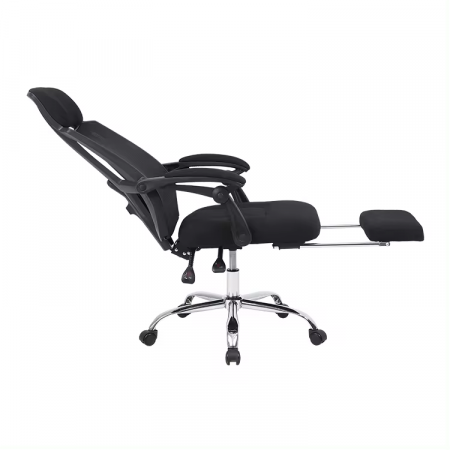 Scaun directorial ergonomic MESHY, Negru, Mesh/Textil cu extensie picioare [3]