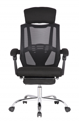 Scaun directorial ergonomic ZEN, Negru, Mesh/Textil cu extensie picioare [1]