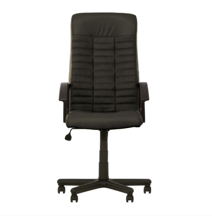 Scaun directorial HERMAN, Negru, piele ecologica [1]