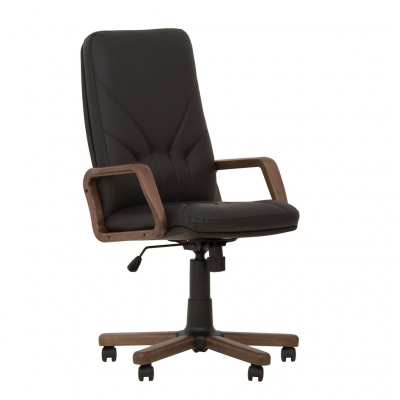Scaune directoriale - Scaun directorial MAVIS EXTRA, Negru, piele naturala