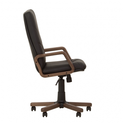 Scaun directorial MAVIS EXTRA, Negru, piele naturala [2]