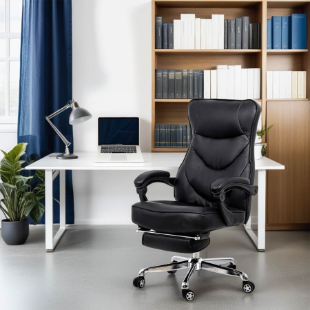 Scaun directorial Mercury 109, negru, piele ecologica [1]