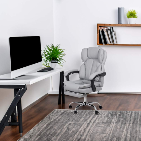 Scaun directorial Prime 105, gri, piele ecologica [1]