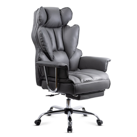 Scaune de birou - Scaun directorial Titan 104, gri, piele ecologica