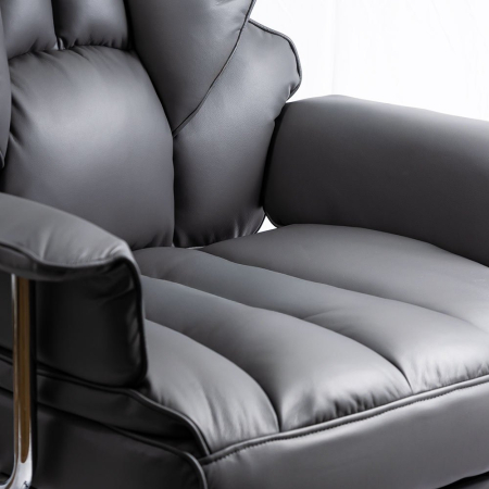 Scaun directorial Titan 104, gri, piele ecologica [1]