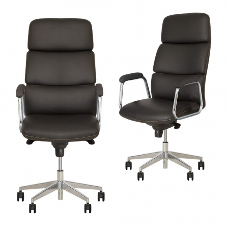 Scaune de birou - Set 2 scaune directoriale VEGAS, Negru, piele ecologica