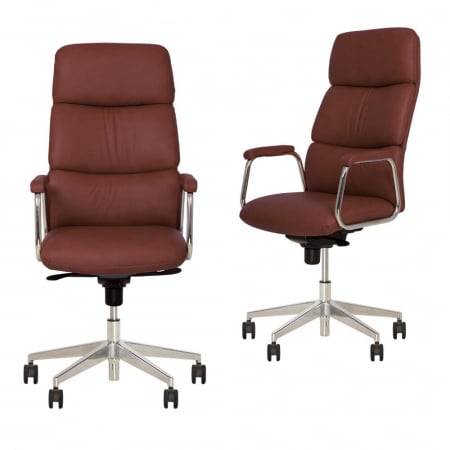 Scaune de birou - Set 2 scaune directoriale VEGAS, Bordo, piele ecologica