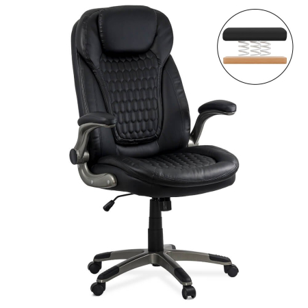 Scaune de birou - Scaun directorial Zenith 106, negru, piele ecologica