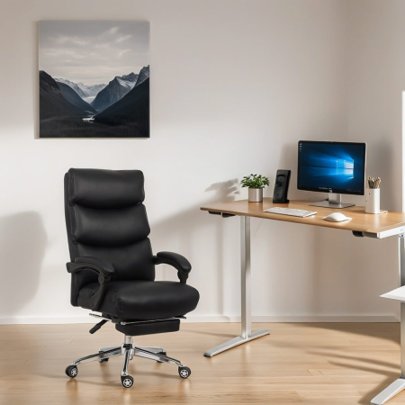Scaun directorial Zenith 108, negru, piele ecologica [2]
