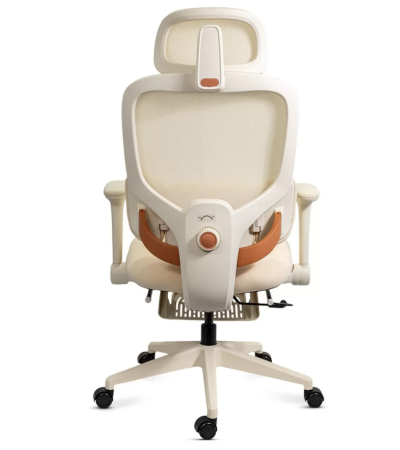 Scaun ergonomic din mesh cu suport lombar reglabil și spătar rabatabil TAG, Crem [3]