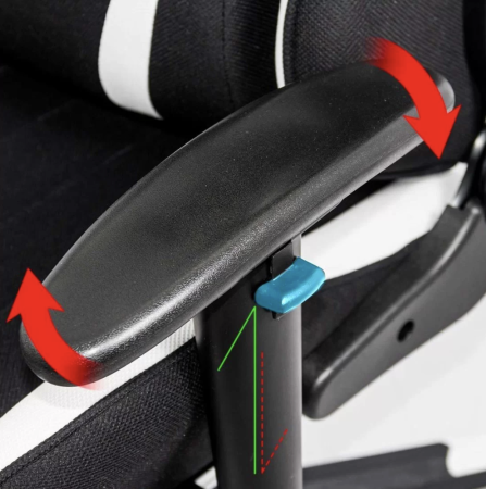 Scaun gaming PHANTOM, cotiere reglabile, suport lombar, Piele ecologica, Alb [8]
