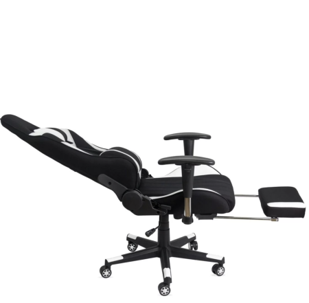 Scaun gaming PHANTOM, cotiere reglabile, suport lombar, Piele ecologica, Alb [2]