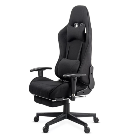Scaun gaming PHANTOM, cotiere reglabile, suport lombar, Piele ecologica, Negru [2]