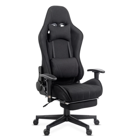 Scaune de birou - Scaun gaming PHANTOM, cotiere reglabile, suport lombar, Piele ecologica, Negru